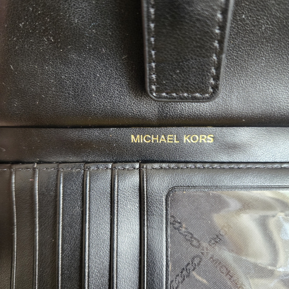 Michael Kors Black and Brown Faux Tiger Fur Stripe Clutch/Wallet Gold Hardware. - Picture 6 of 10